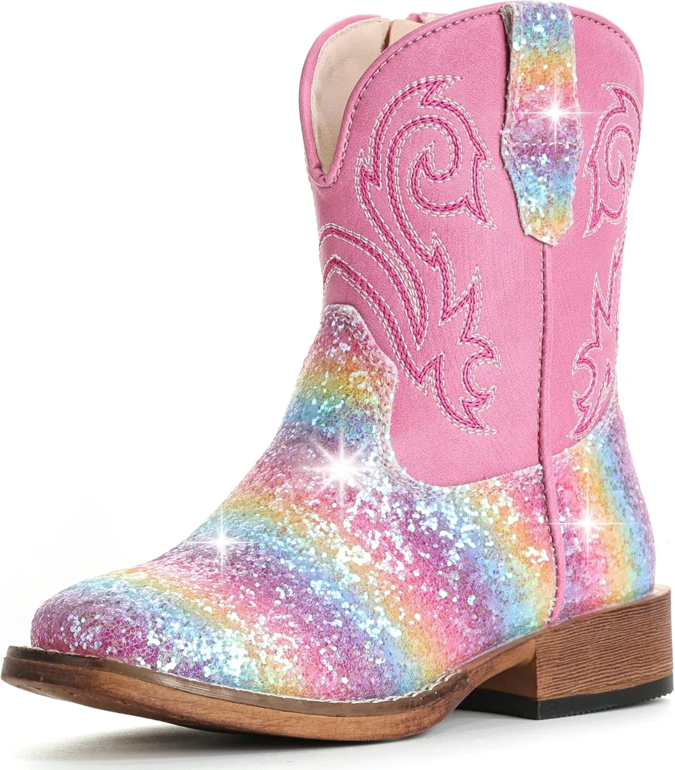 Детские сапоги для девочек с блестками Cowgirl Boots IUV KIDS, Glitter Rose Pink