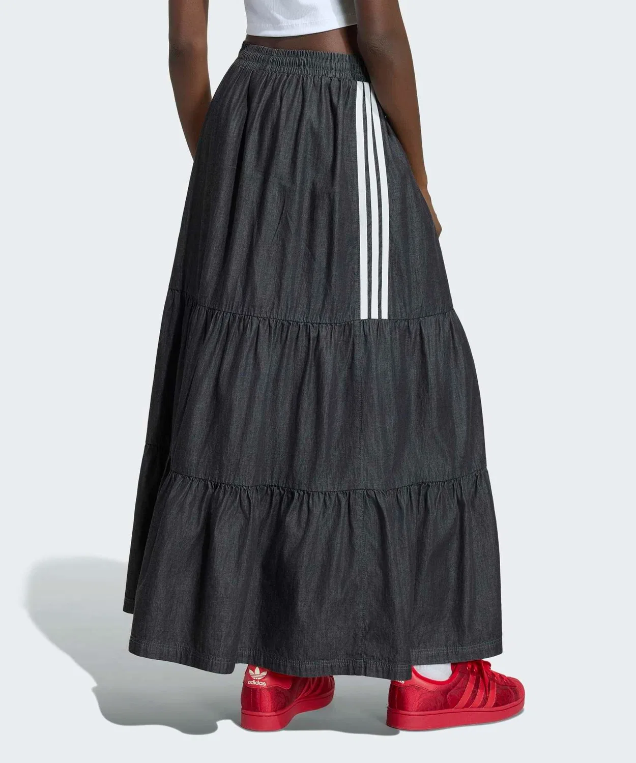 Женская джинсовая юбка с принтом Summer Glow Adidas Originals, Black — фото 2