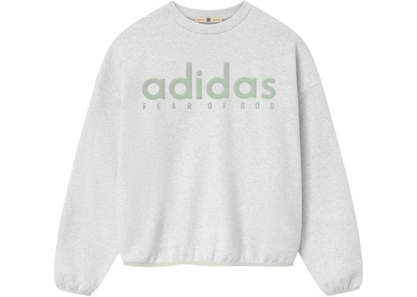 Мужской свитшот с круглым вырезом хлопковый Crewneck Fear of God, Light Heather