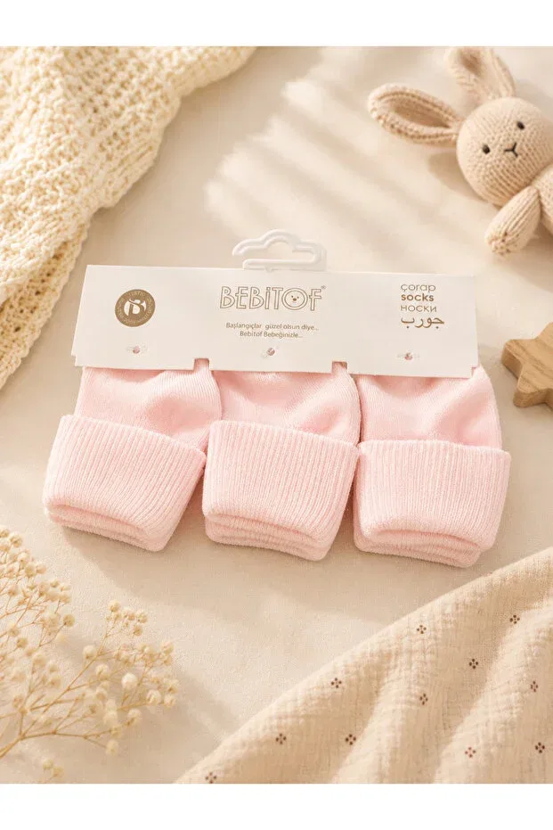 Детские носки для девочек хлопковые 3 пары Bebitof, Pink