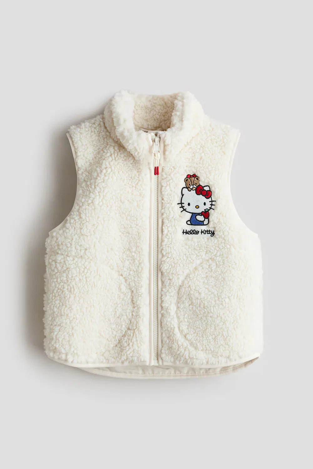 Жилет из плюшевого флиса с декоративным рисунком H&M, Naturweiß/Hello Kitty