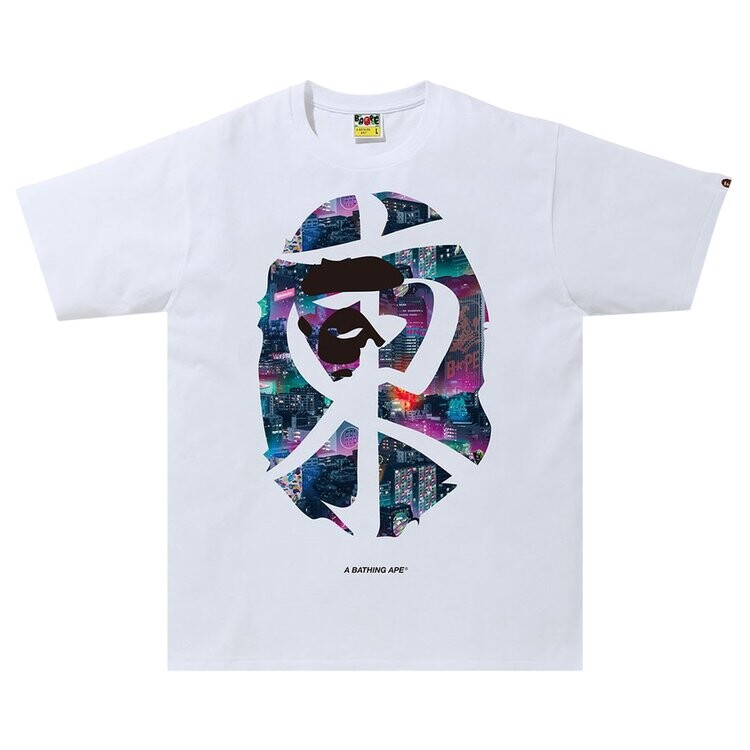 

Футболка BAPE Neon Tokyo Tee 'White', белый
