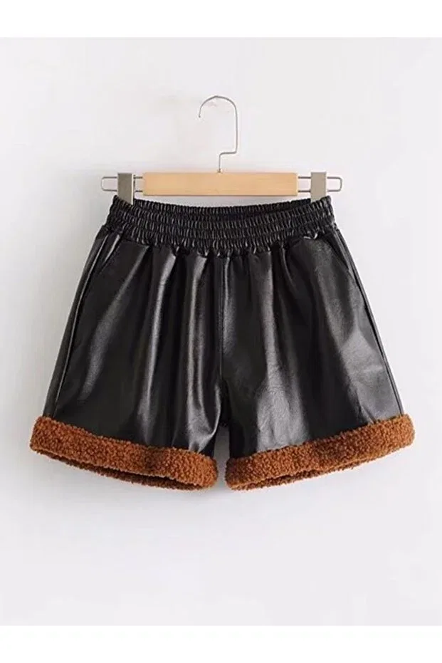 Детские шорты для девочек из искусственной кожи Shop, Brown — фото 2