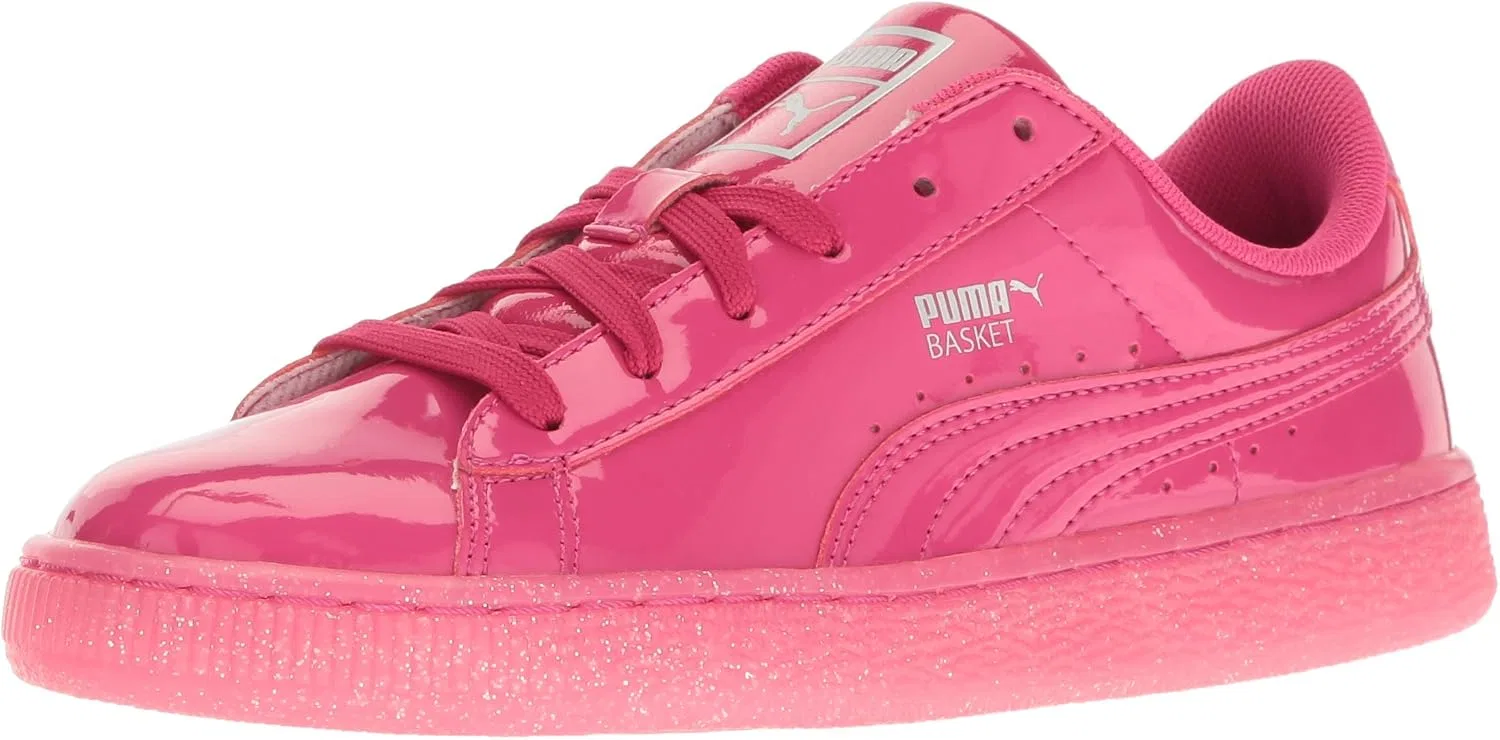 Детские кроссовки для девочек с блестками PUMA Kids Basket Patent Iced Glitter Jr PUMA, Beetroot Purple/Beetroot Purpl