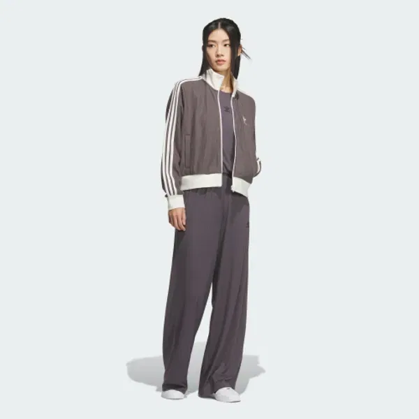 Трек-топ женский из нитки, свободный, Adidas, угольный — фото 4