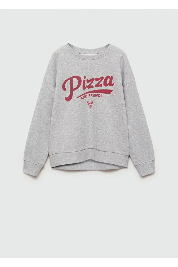 Детские свитшот для девочек с принтом Metal Gray Girl's Sweatshirt Mango Woman, Metal Gray — фото 3