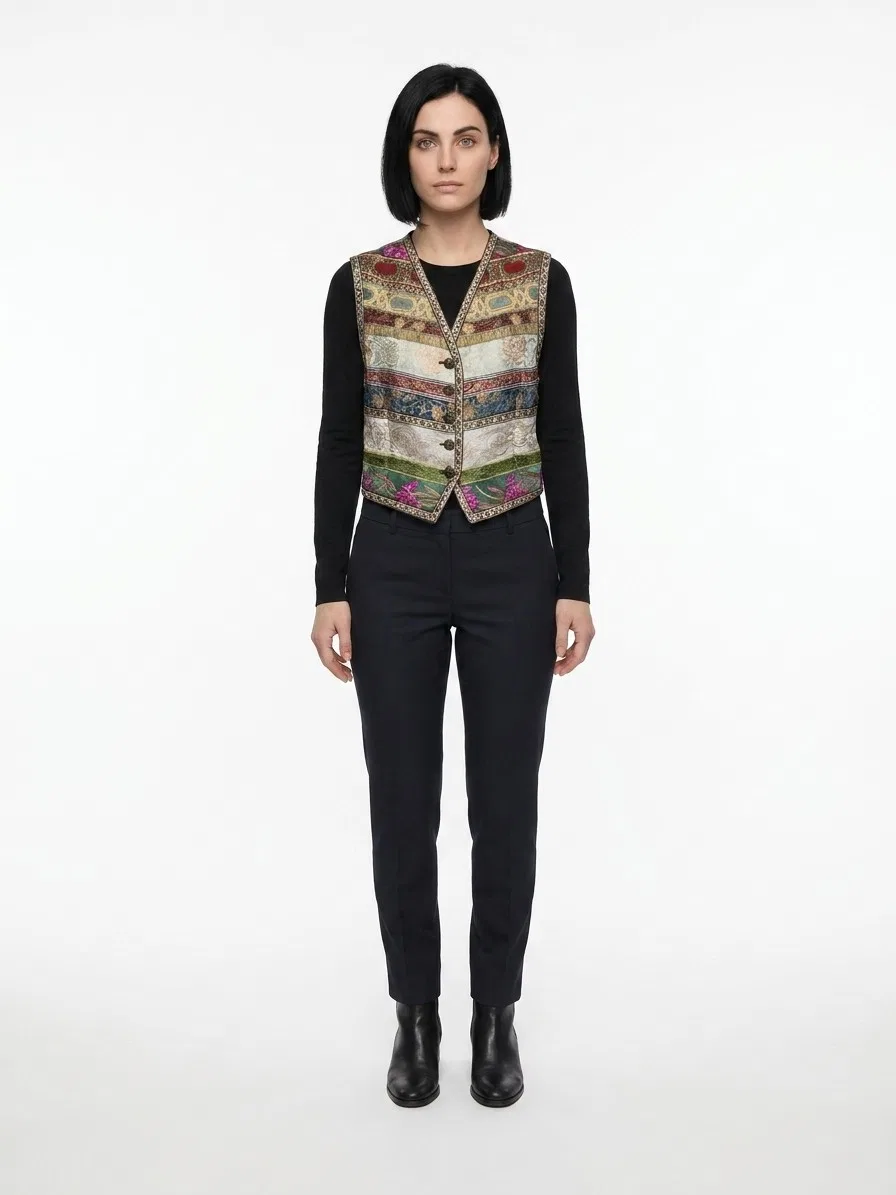 Женский жилет с ярким принтом Multicolor Polyamide Waistcoat Dolce & Gabbana, Multicolor
