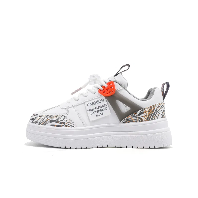 Детские кеды для скейтбординга VENICEW, White Orange