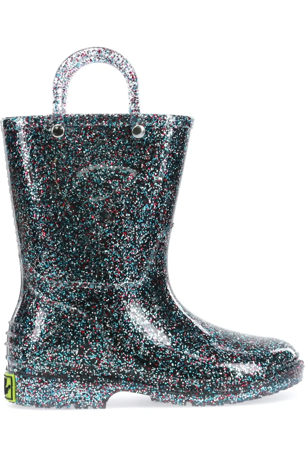 Детские сапоги резиновые с блестками Glitter Rain Boot Western Chief, Blue Multi — фото 2