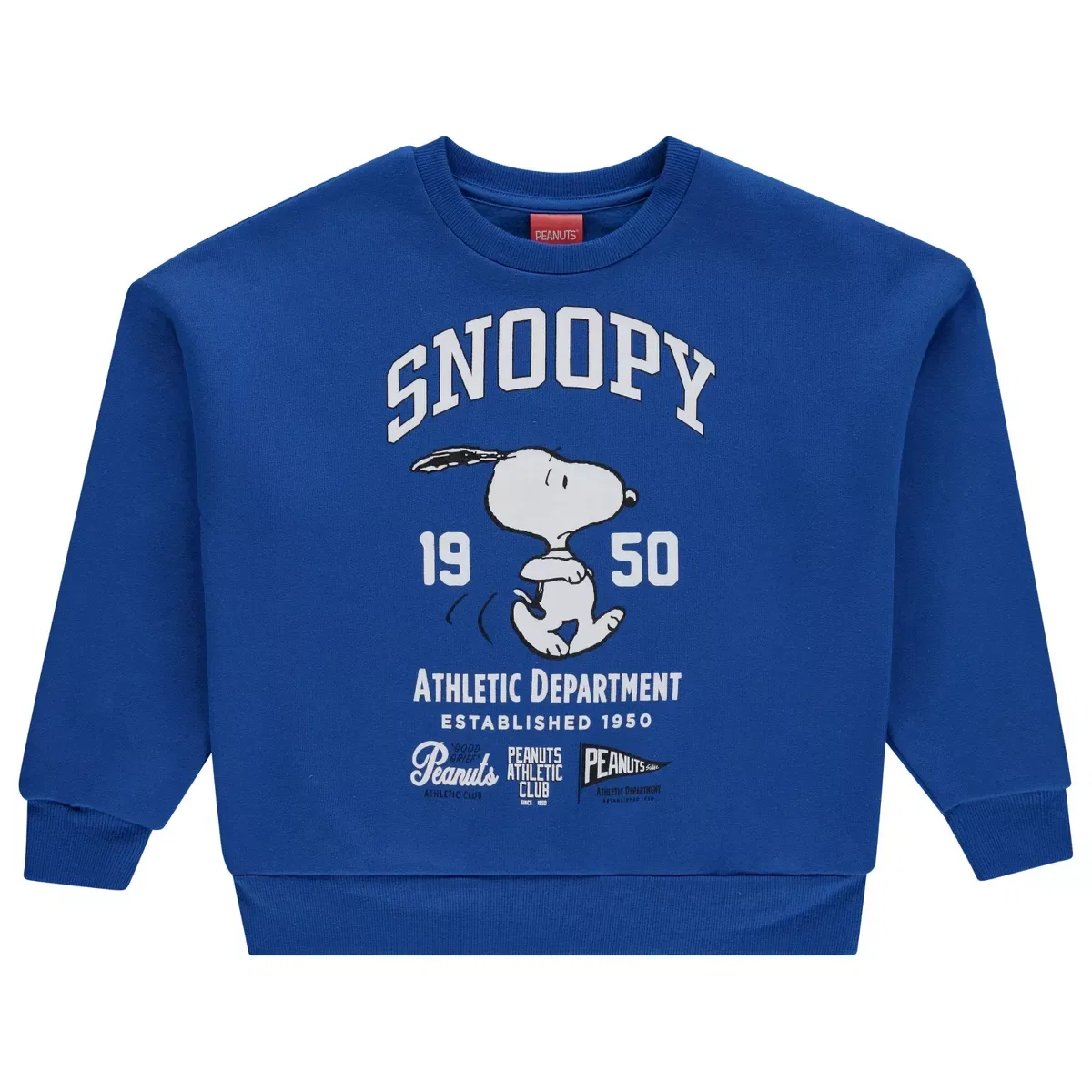 Детский свитшот с принтом Snoopy Peanuts, Синий