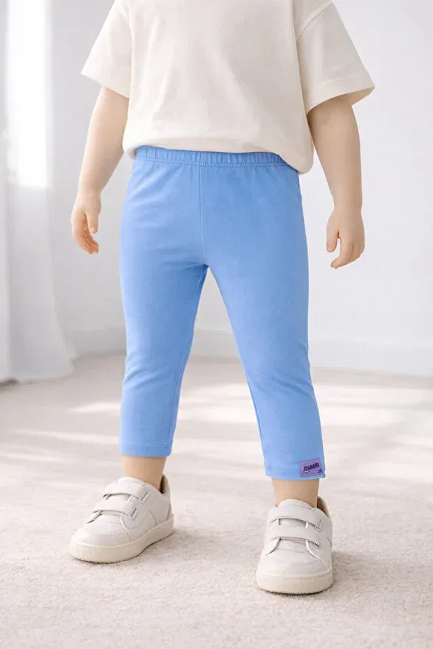 Детские леггинсы для девочек однотонные Kidddio, Blue