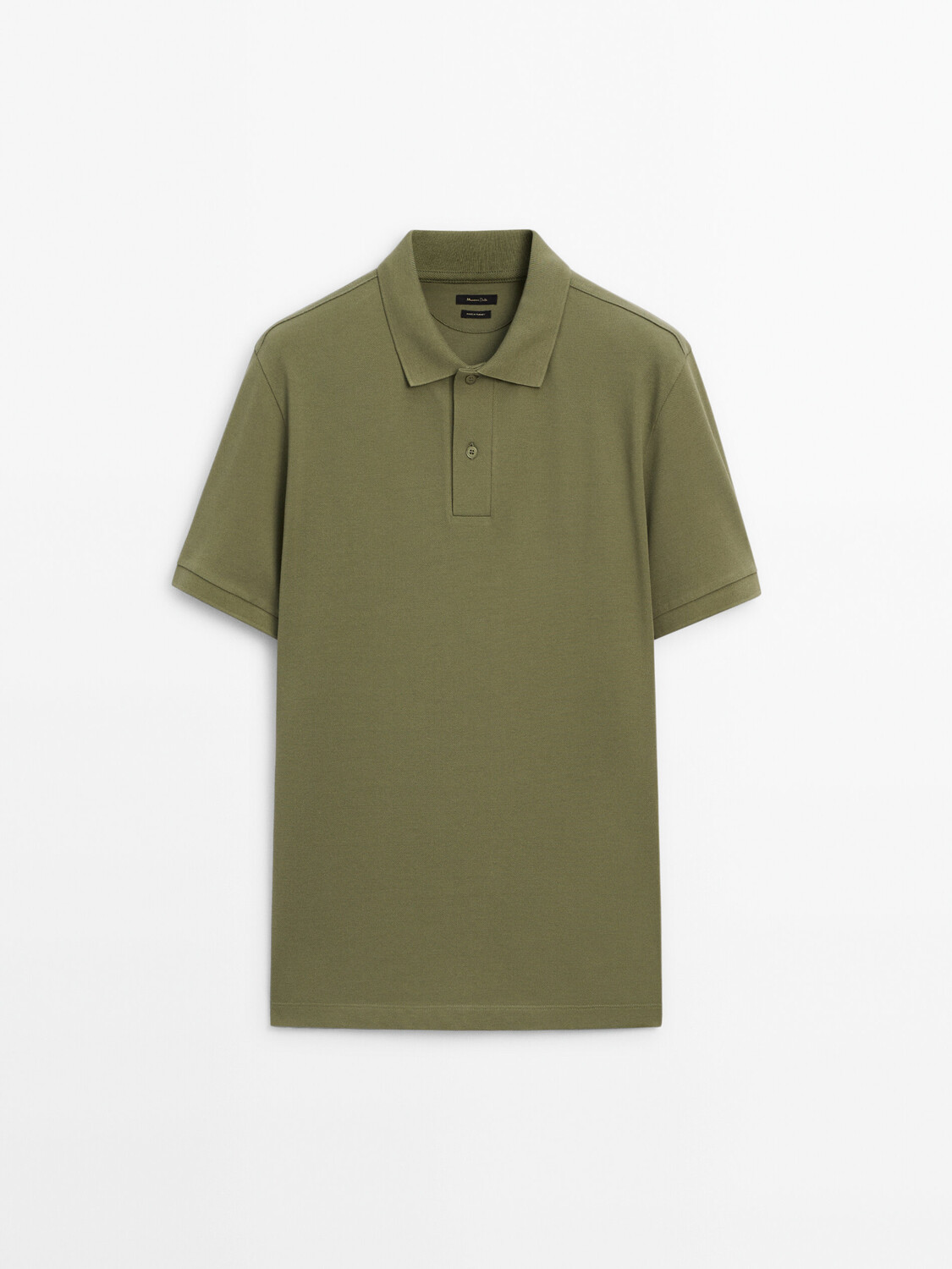 

Рубашка-Поло из микротекстурированного хлопка пике Massimo Dutti, зеленый