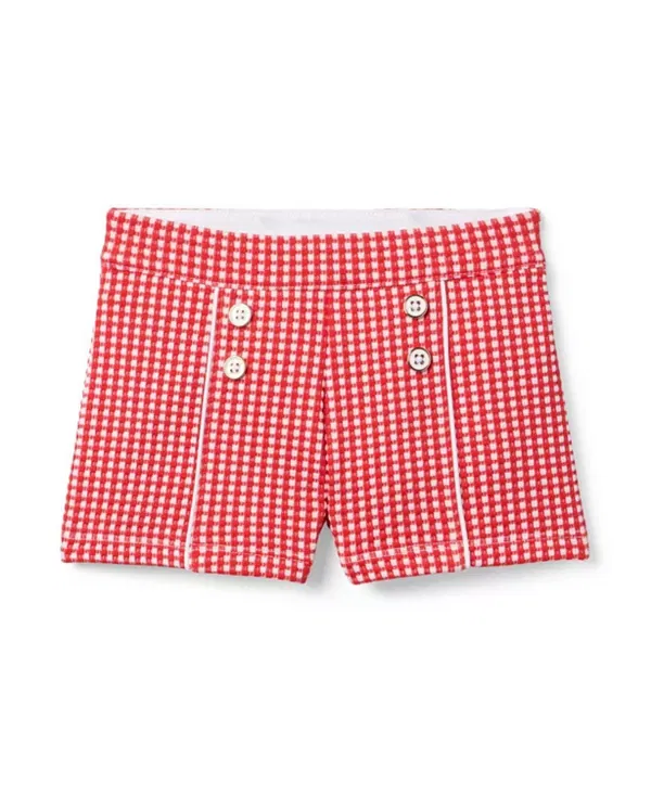 Детские шорты для девочек хлопковые Gingham Jacquard Short Janie And Jack, красный