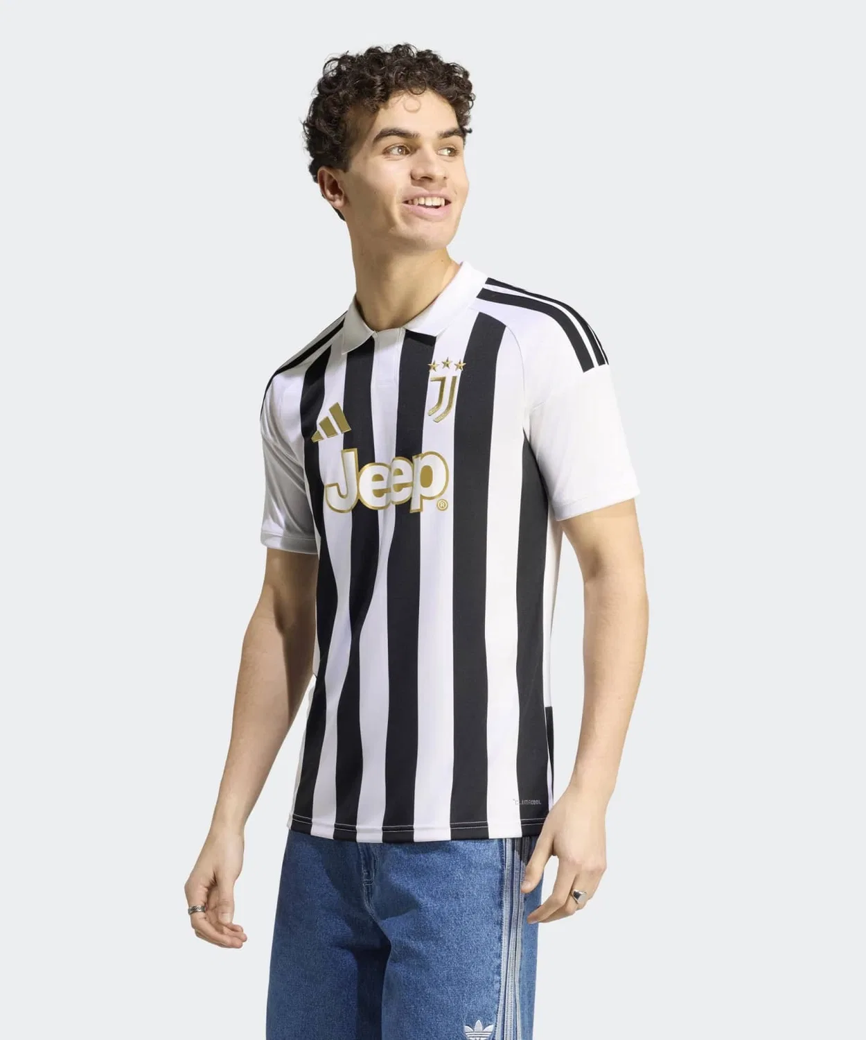 Мужская футболка с коротким рукавом в полоску Adidas Juventus 26/27 Home Jersey, Белый