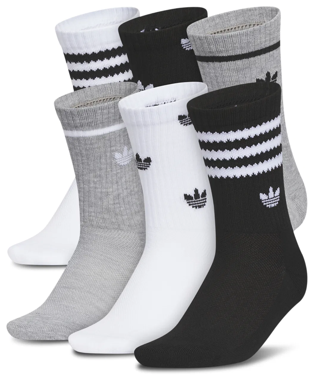 Носки для мальчиков Remix 4.0 Crew Socks 6 Pack Adidas, цвет White/Grey Heather/Black