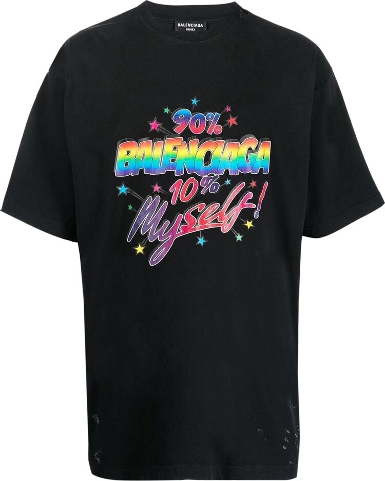 

Футболка Balenciaga Large Fit T-Shirt 'Washed Black', черный