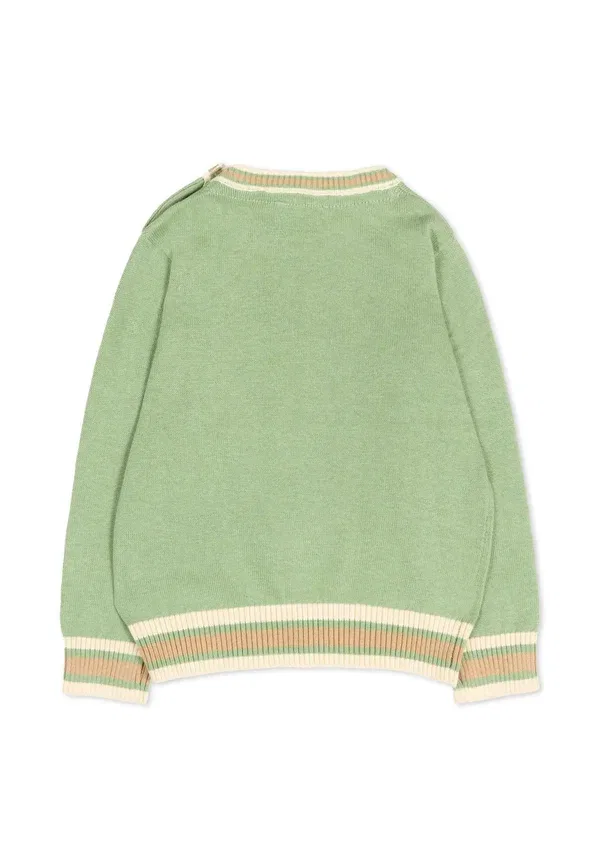 Свитер хлопковый Maglioni Tru Trussardi Junior, green, зеленый — фото 2