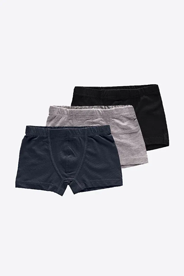 Детские боксеры для мальчиков хлопковые 3 шт Malabadi, Black-Grey-Smoked