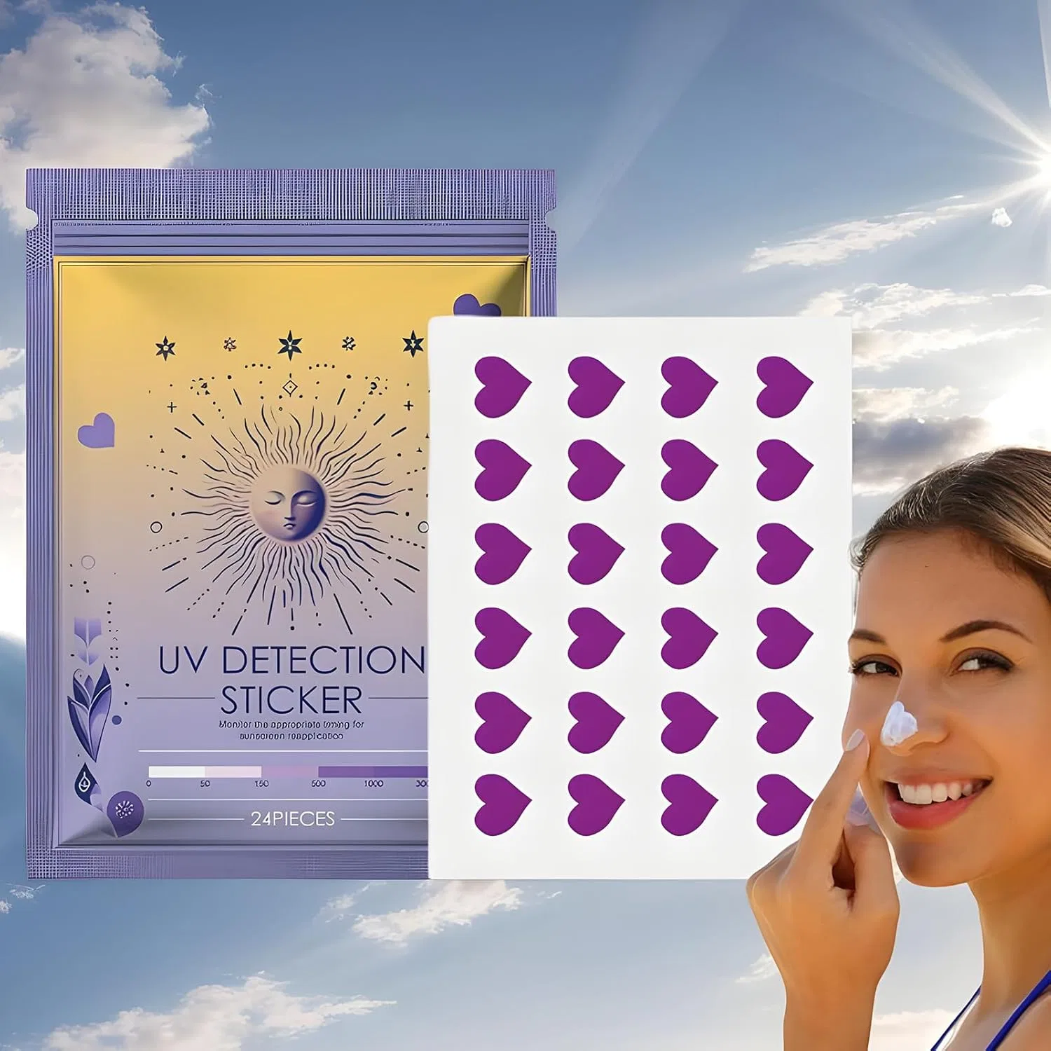 UV-стикеры для определения УФ-индекса, laxreheye, 24 шт — фото 2