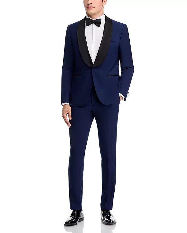 Мужские классические брюки slim fit Genius Boss, Bright Blue — фото 2