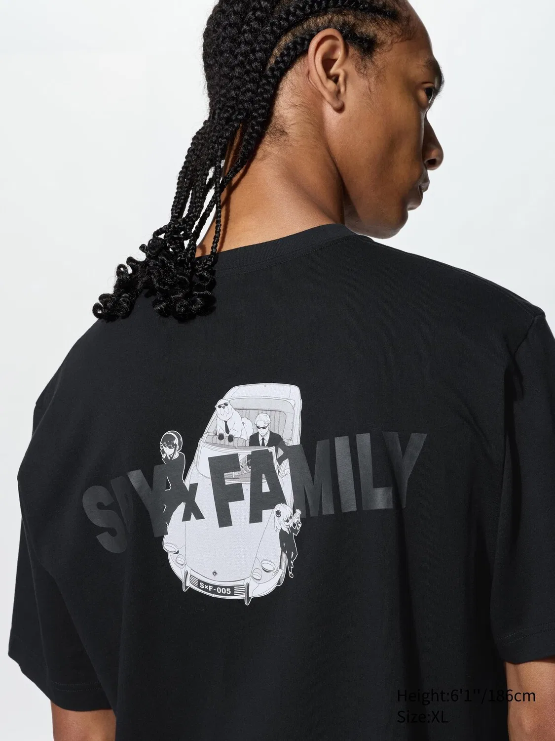 Футболка Uniqlo, графический принт аниме Spy x Family, черный