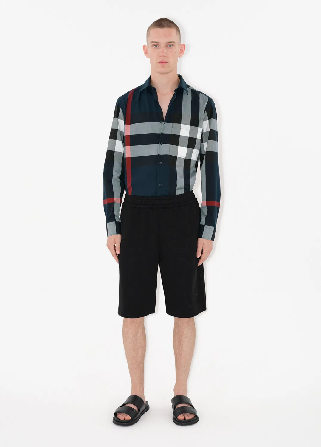 Рубашка Burberry Check Lacivert, синий — фото 3