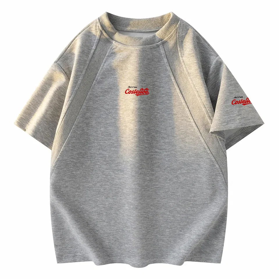 Детская футболка с круглым вырезом, средней посадки, Paul Costelloe, Gray Red/Black — фото 3