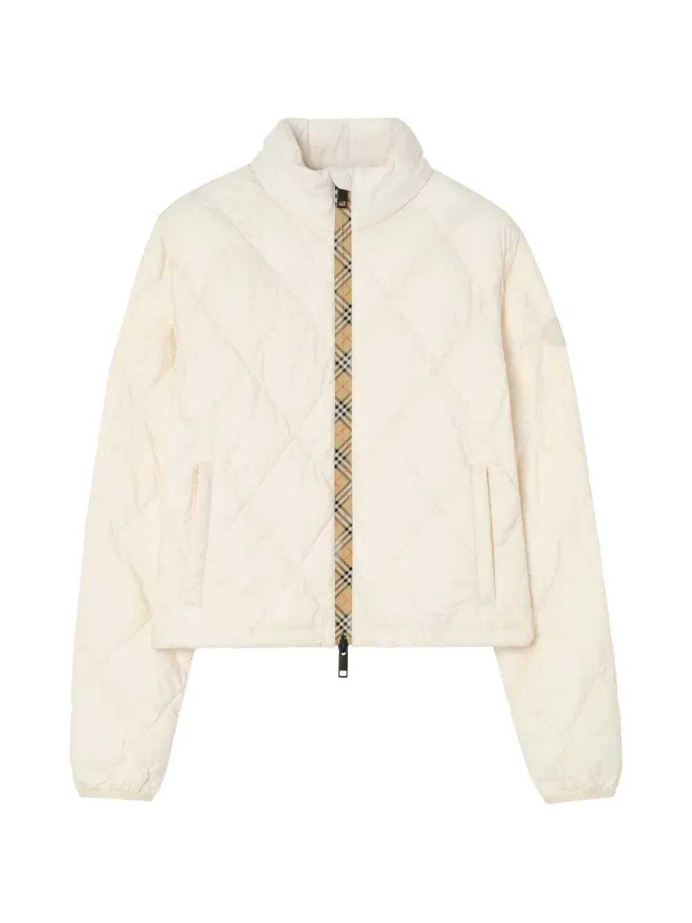 Стеганая нейлоновая куртка Bramford с клетчатой лентой Burberry, бежевый