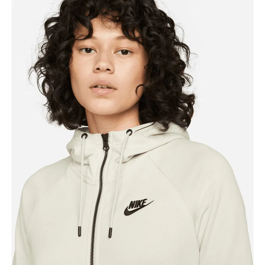 Женский свитшот-худи с капюшоном и молнией, свободный крой, Nike, Кремовый — фото 3