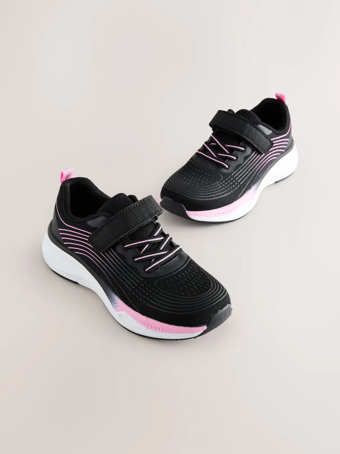 Кроссовки на эластичных шнурках Next, Black/Pink
