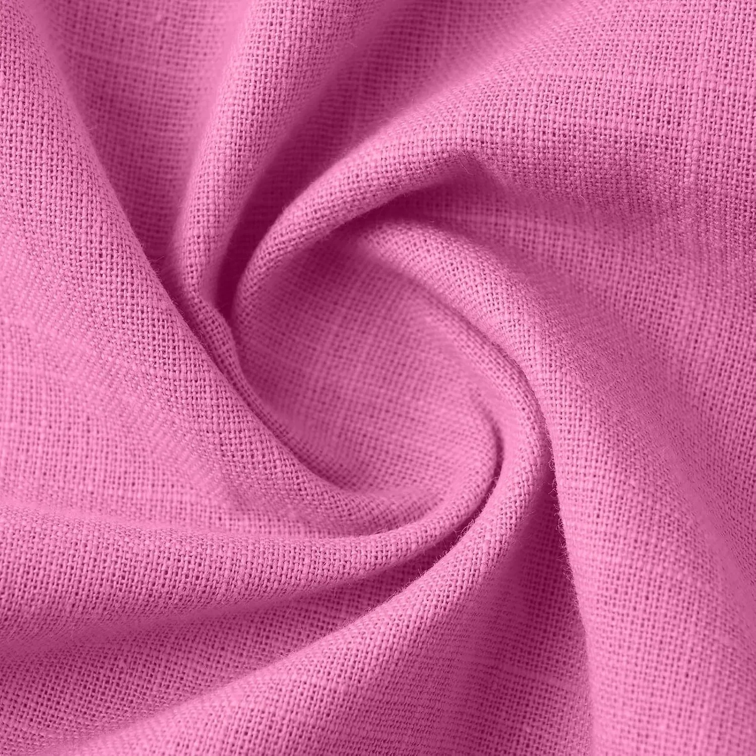 Женское льняное платье-футболка на лето с карманами Generic, Pink — фото 2