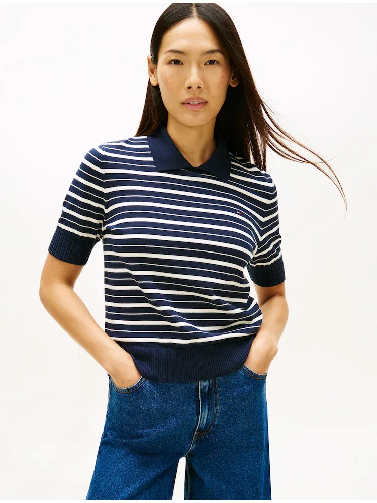Футболка поло с коротким рукавом, хлопок TOMMY HILFIGER, Navy