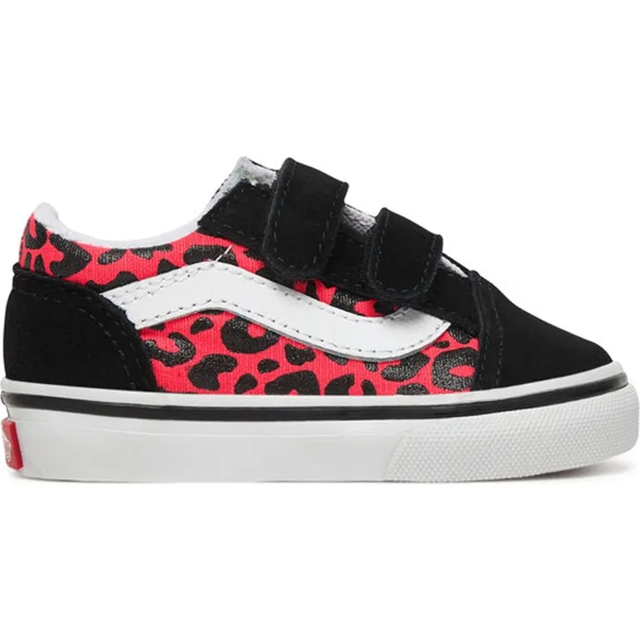 Детские кроссовки с высоким берцем Old Skool V, Vans, Черно-розовый