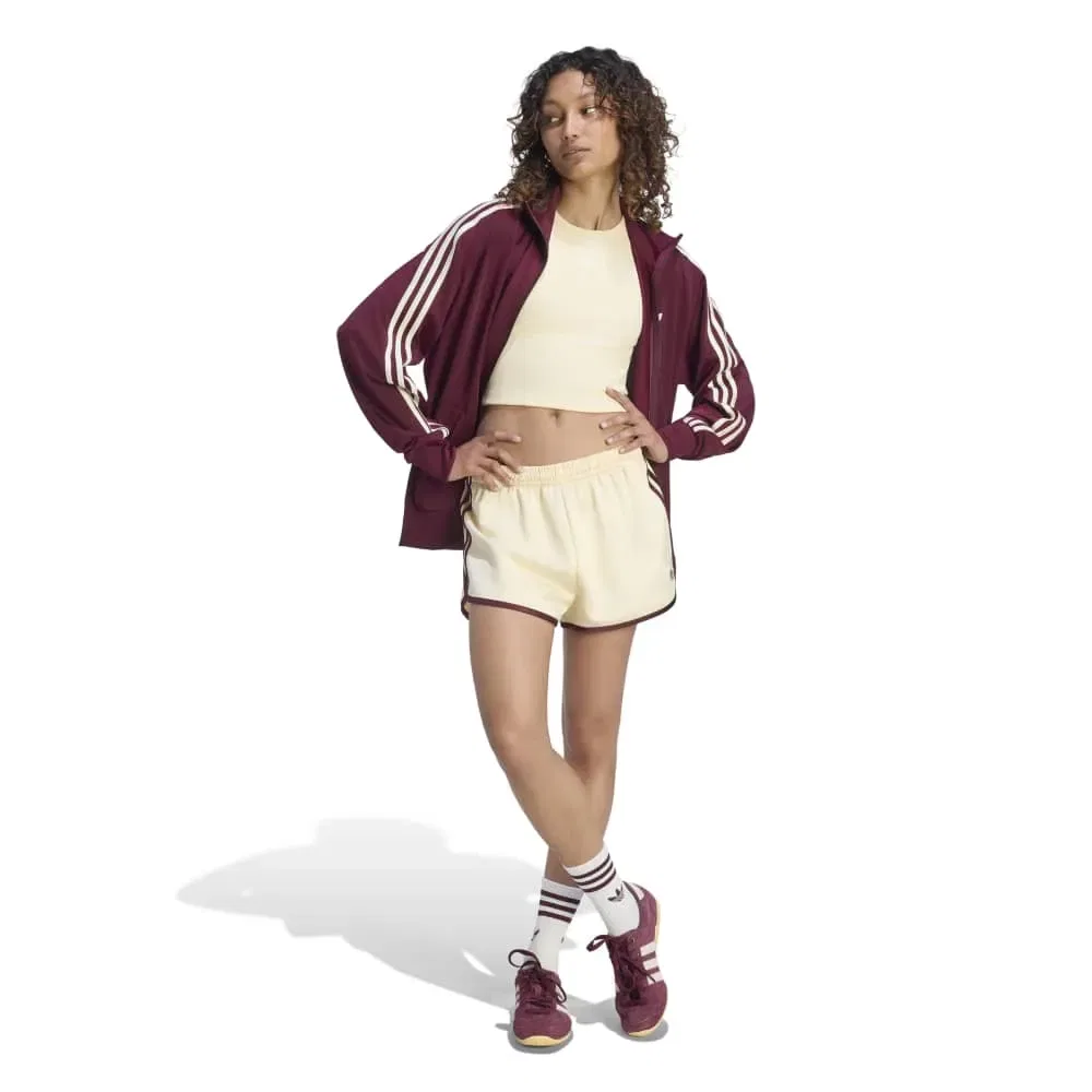 Женские шорты из атласа с принтом Satin 3 Stripes Sprinter Adidas Originals, Yellow — фото 3