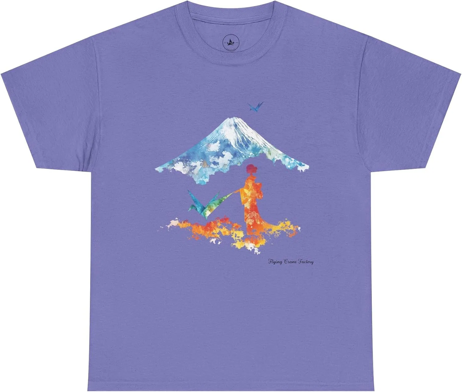 Мужская футболка с журавликом оригами Gildan, Violet