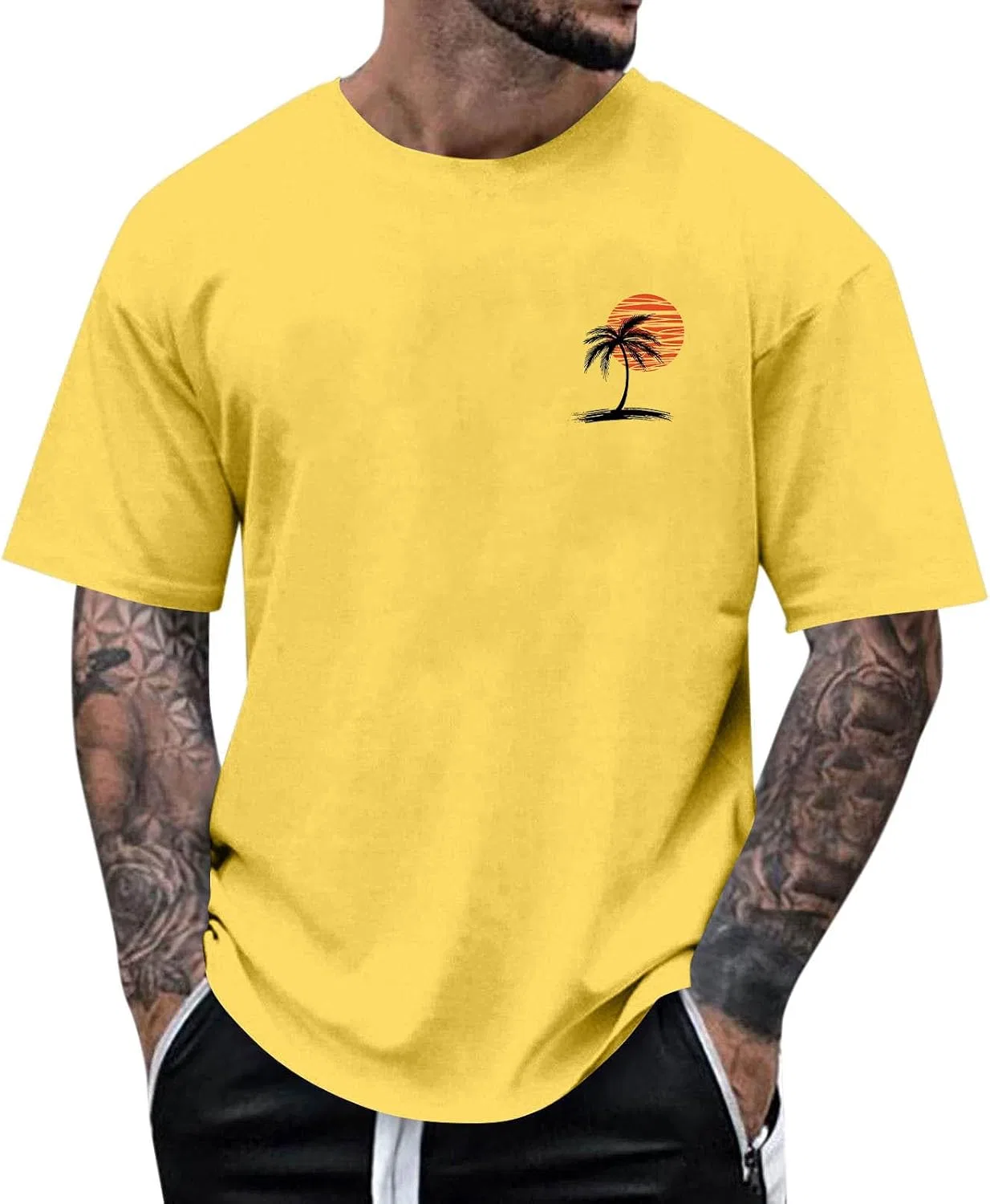 Мужская футболка с пальмами Summer Classic Tops, Yellow