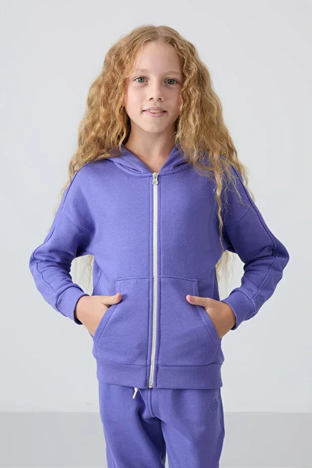 Детский спортивный костюм для девочек с вышивкой Tommy Life, Magenta/Eflatun — фото 3