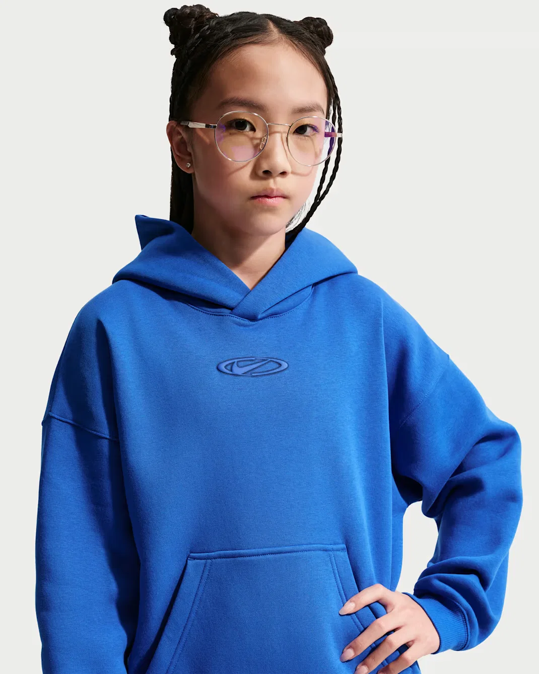 Толстовка большого размера для детей постарше Nike Sportswear Club Fleece, Game Royal/Midnight Navy/Game Royal — фото 2