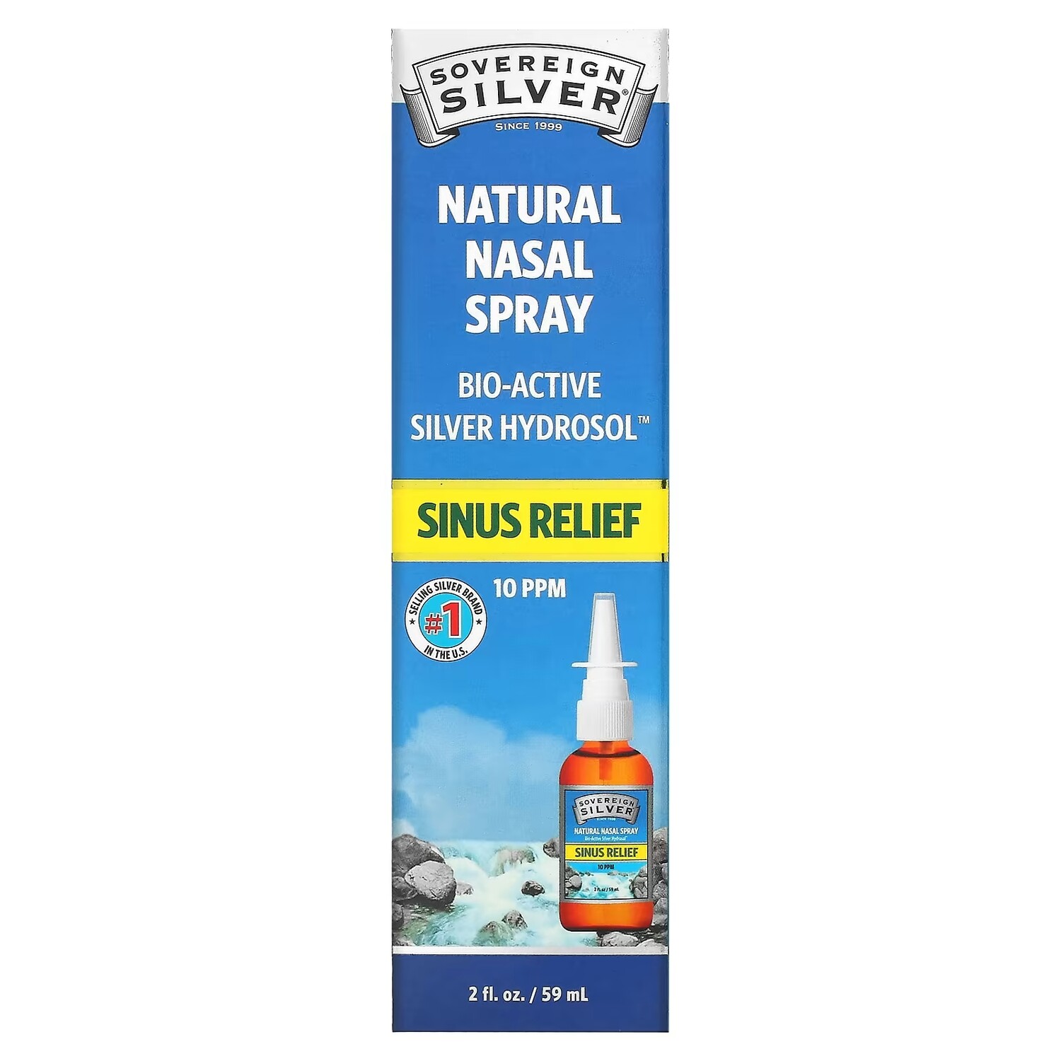 

Назальный спрей, средство для облегчения заложенности носа Sovereign Silver, Bio-Active Silver Hydrosol, 59 мл