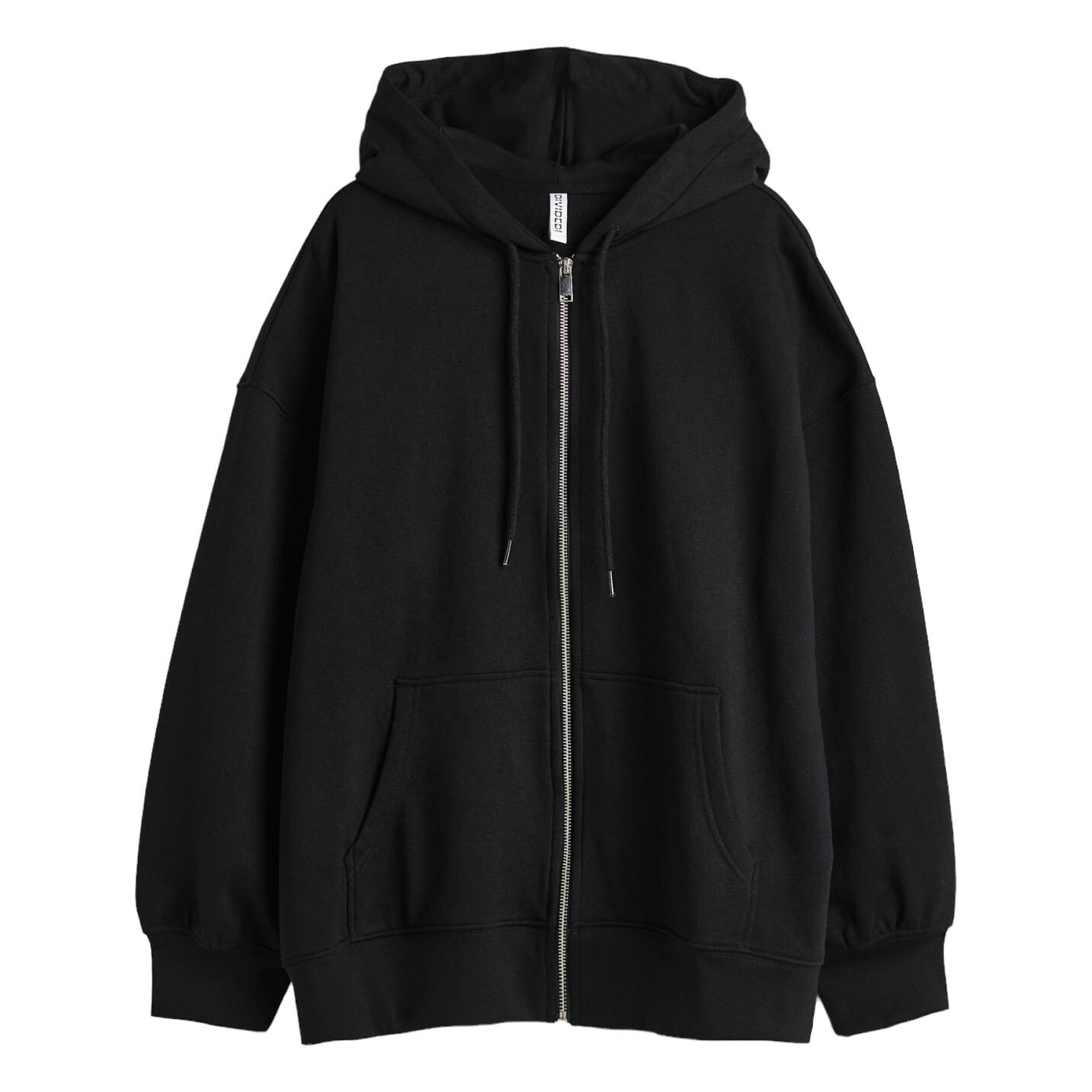 

Толстовка H&M Oversized Zip-through, черный