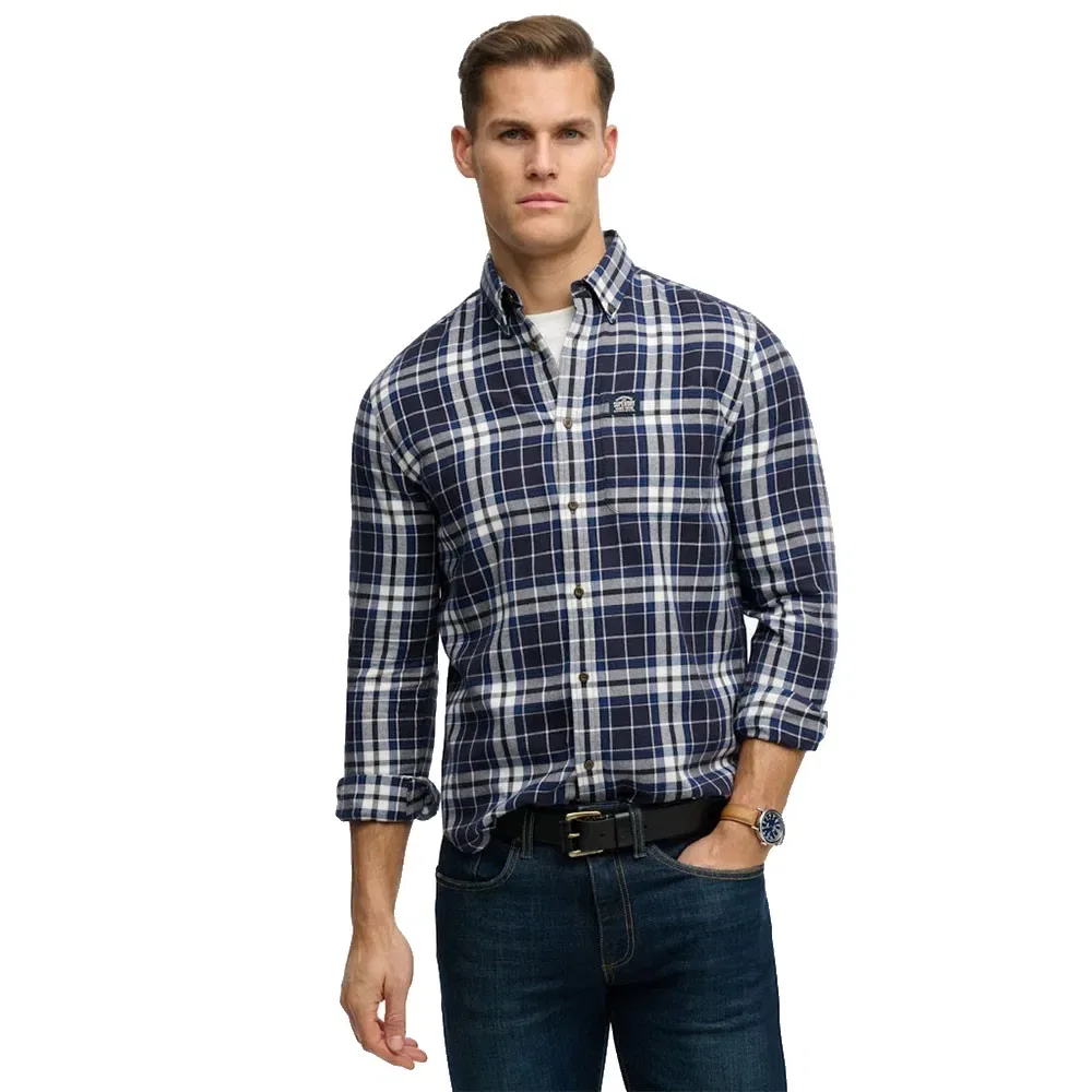 Рубашка с длинным рукавом Cotton Lumberjack Superdry, синий