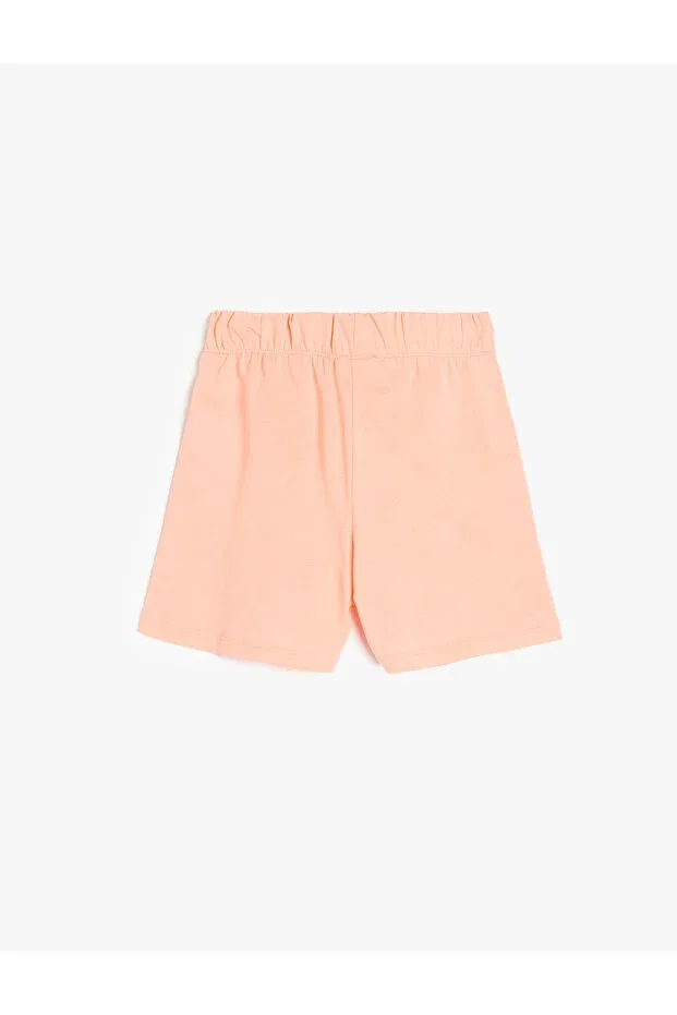 Детские шорты для девочек с принтом Elastic Waist Cherry Printed Cotton Basic Shorts Koton, Rose — фото 2