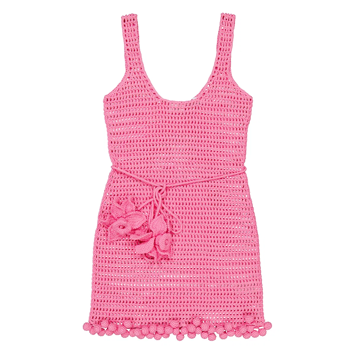 Платье мини вязаное крючком Bubblegum Pink Crochet Mini Dress Burberry, Bubblegum Pink — фото 4