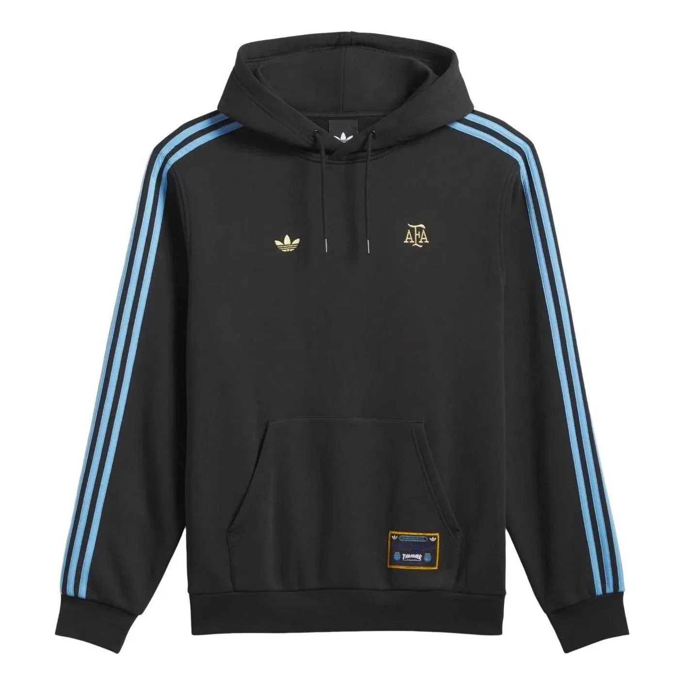 Мужское худи с принтом Argentina x Thrasher Adidas, черный