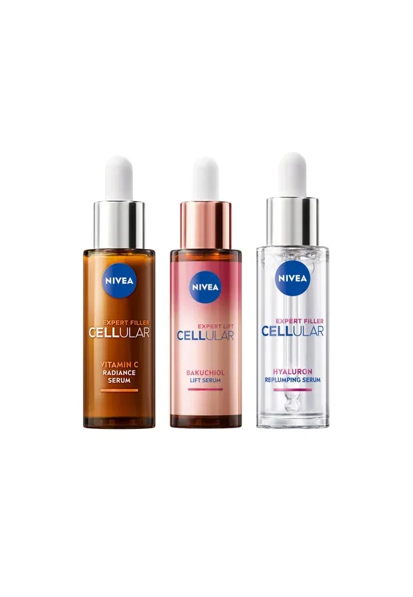 Набор для ухода за кожей из 3 предметов: сыворотка Cellular Expert Filler Hyaluron Replumping Serum Nivea, 90 мл — фото 2