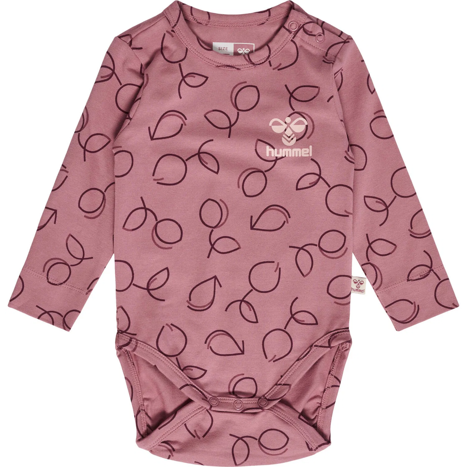 Детский боди с длинным рукавом hmlELVIRA Hummel, Violett / Wassermelonenrosa / Bonbonrosa