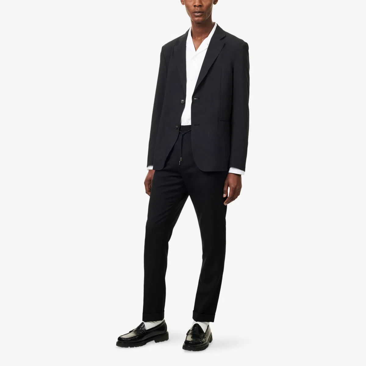 Однобортный тканый блейзер из сирсакера Emporio Armani — фото 2