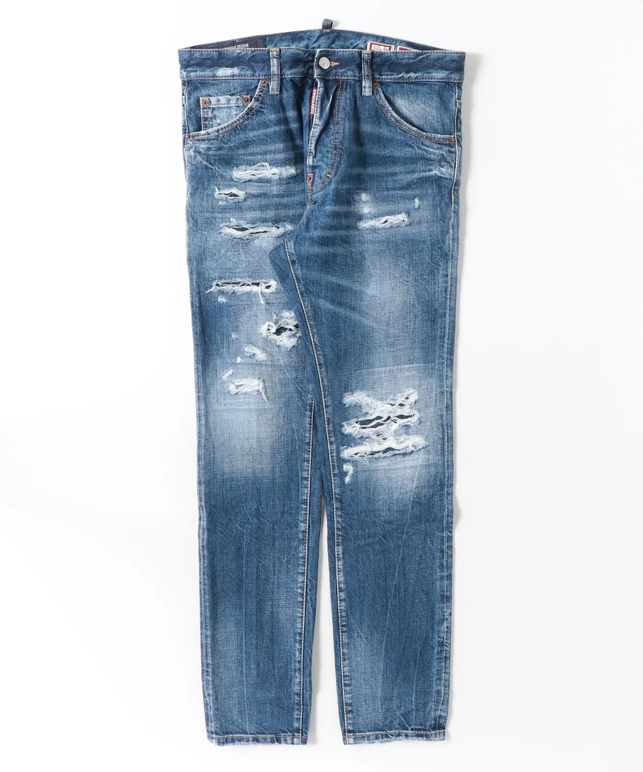 Мужские джинсы с потертостями Teddy Jean Medium Ripped Wash DSQUARED2, Blue