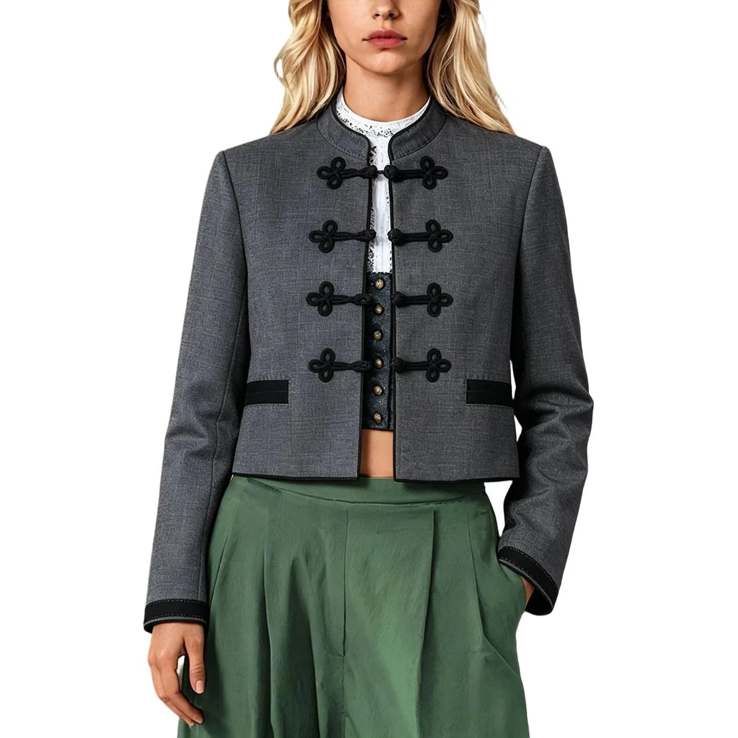 Женская куртка с высоким воротником Dirndl, 1e-grigio — фото 3