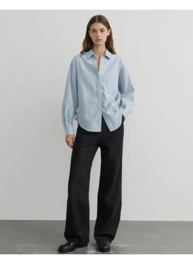 Брюки прямые с эластичным поясом Zara, черный